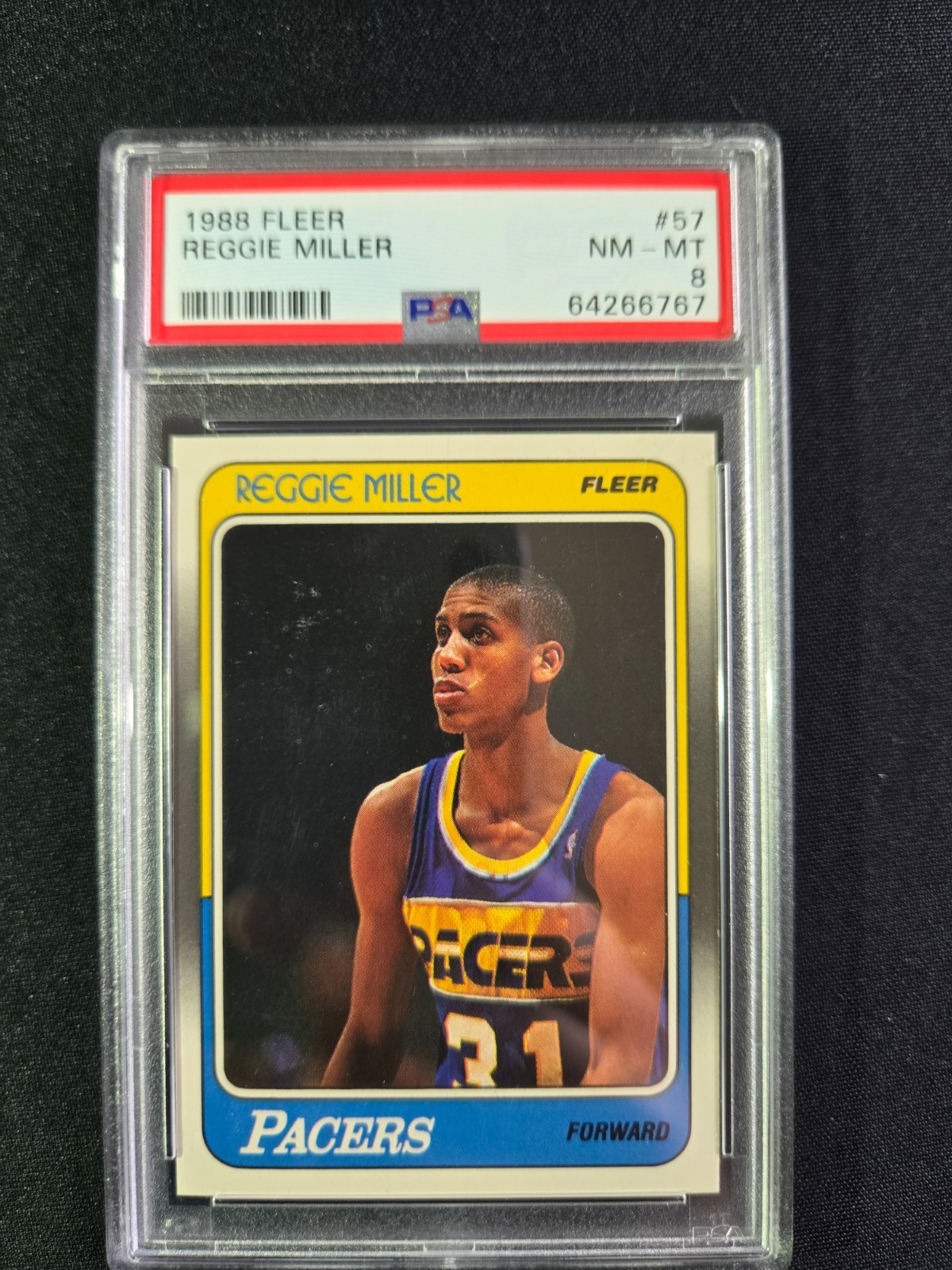 1988 Fleer Reggie Miller #57 PSA 8