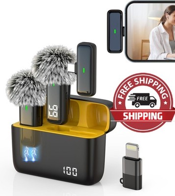 Microfono mini inalambrico para celular camara solapa con estuche de carga 2 mic