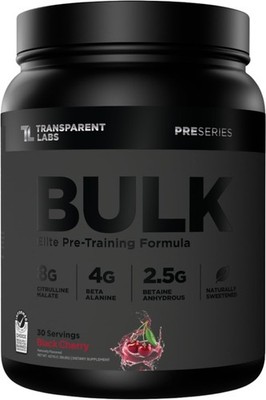 Transparent Labs Bulk Black Pre Workout  Clinically Dosed, Sugar Free Prework...