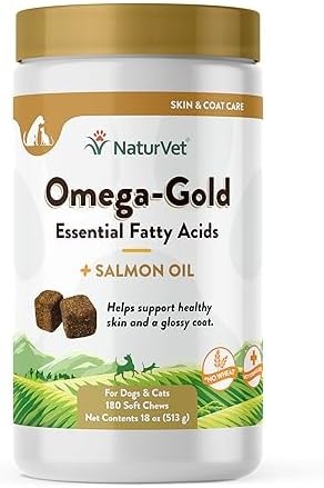 NaturVet Omega-Gold Plus Salmon Oil 180 Chews