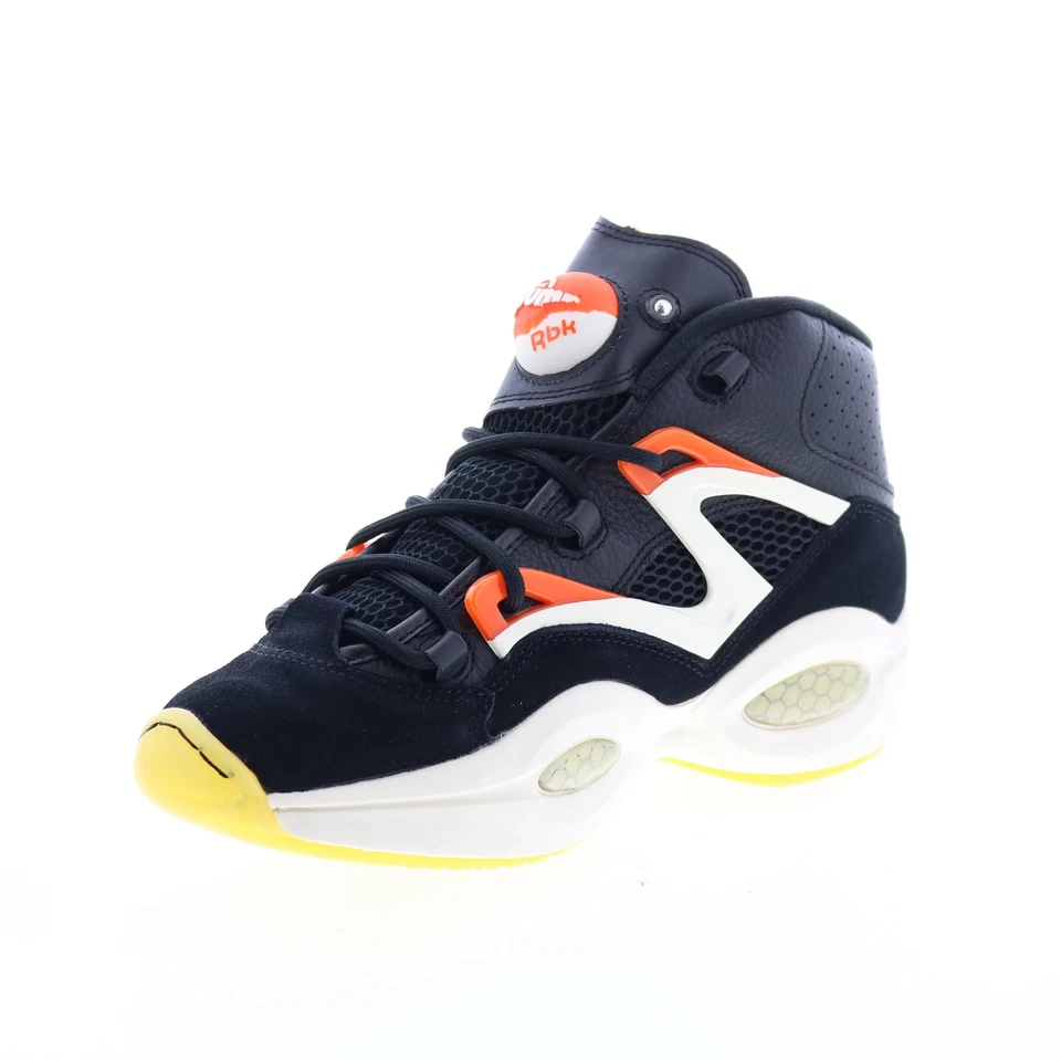 Zapatos deportivos de baloncesto Reebok Question Pump de cuero negro con cordones para hombre Foto 4 de 4
