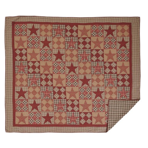 Rustic King Quilt Tan Patchwork Dawson Star Cotton Bedroom Decor VHC Brands - Picture 5 of 7
