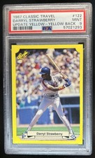1987 Classic Travel Darryl Strawberry Update Yellow Yellow Back #122 PSA 9