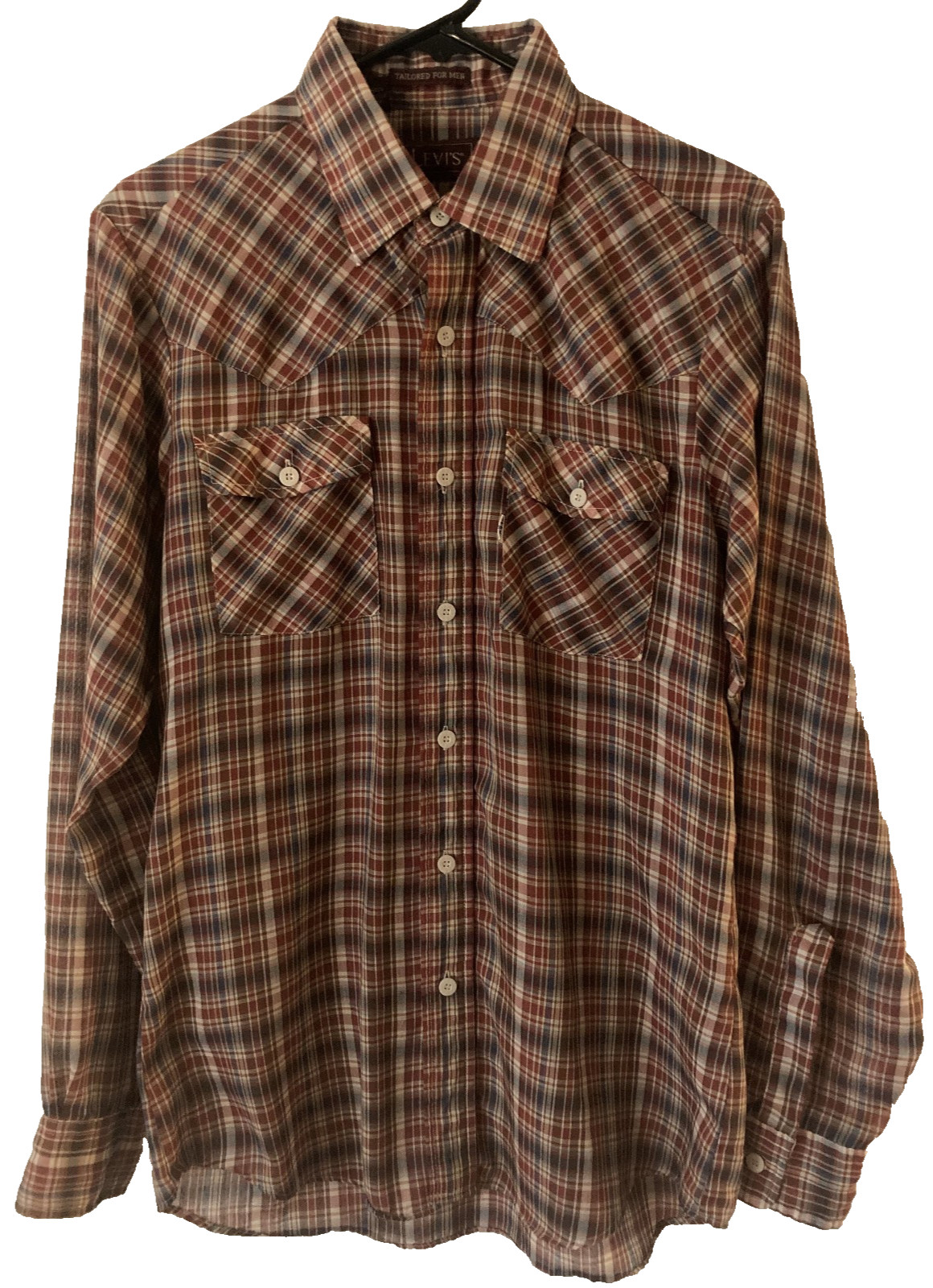 VINTAGE Levi's White Tab western button-up shirt - men's size M  - Made in USA