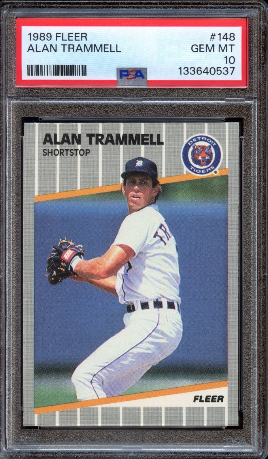 1989 Fleer Alan Trammell #148 - HOF Registry - PSA 10 GEM MINT