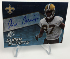 2008 ADRIAN ARRINGTON Rookie AUTO Card SPx SUPER SCRIPTS Signed MICHIGAN SAINTS