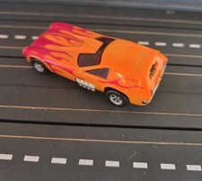 AFX HO Slot Car Orange Red Flame Vega Gasser Magnatraction Chassis
