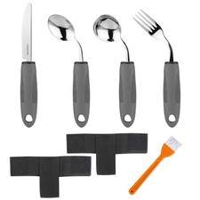 Weighted Adaptive Utensils for Elderly 4 Piece, 3.5oz Build up Utensils with ...