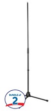 K M 20170 Microphone Stand - Black 2-pack 