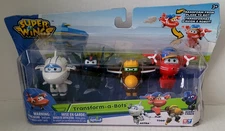 Set of 4 Super Wings Transform a Bots Astra Flip Todd Agent Chace