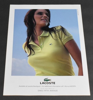 2005 Print Ad Sexy Fashion Lady Smooth Beauty Lacoste Stacked Shirt Breasts ATP