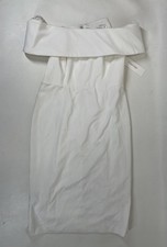 Calvin Klein Off The Shoulder Sheath Dress Size 8 White Seamed