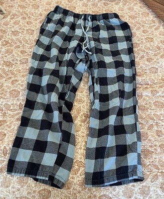 Sleep Chic Women's Blue/Black Plaid Drawstring Pajama Pants Size S