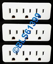 Set of 3 Grounded Electrical Outlet 3-Way Power Splitters Wall Plug Adapters