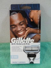 NEW Gillette SkinGuard Men's Razor for Sensitive Skin, Handle & 2 Blade Refills
