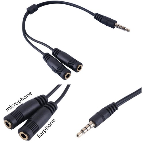 Gaming Microphone Adapter 3.5 Mm Audio Cable Splitter Jack Separate Headphone