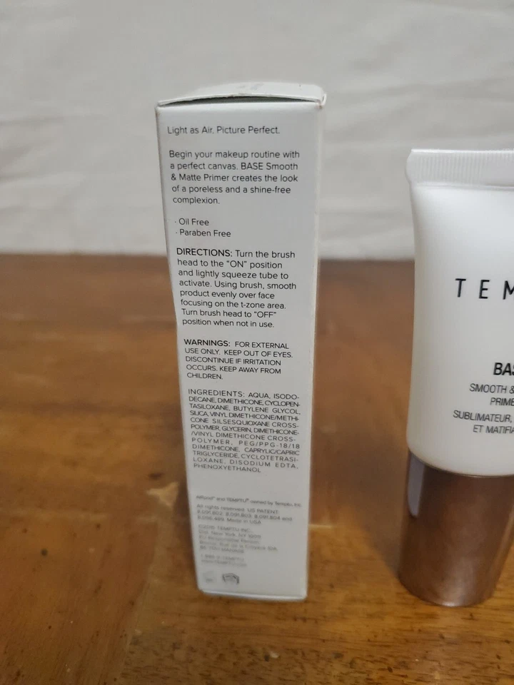 Imprimación TEMPTU Base Lisa y Mate Tamaño Completo 1 OZ 30 ml Nueva en Caja Nueva Foto 3 de 4