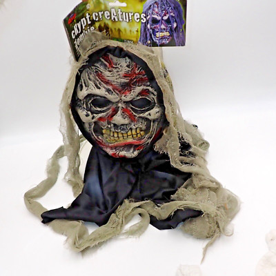 Adult Crypt Creatures Zombie Costume Mask Fun World Halloween Mask