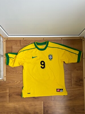 【正規品・新品】Nike 1998 ブラジル代表 9: ロナウド サイズXL Brazil 1998 - 2000 Home football Nike shirt #9 Ronaldo size