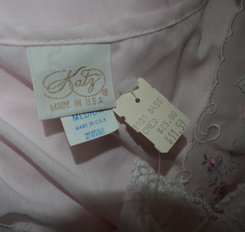 nightgown dress VINTAGE NEW W/TAG NWT sleepwear KATZ Shift sleeveless Night Gown - Picture 5 of 5