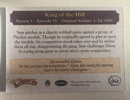 2025 Rittenhouse Cheers Premiere Edition Base Cards #s 1 - 99 You Pick Card PWE - 第 24/36 張圖片