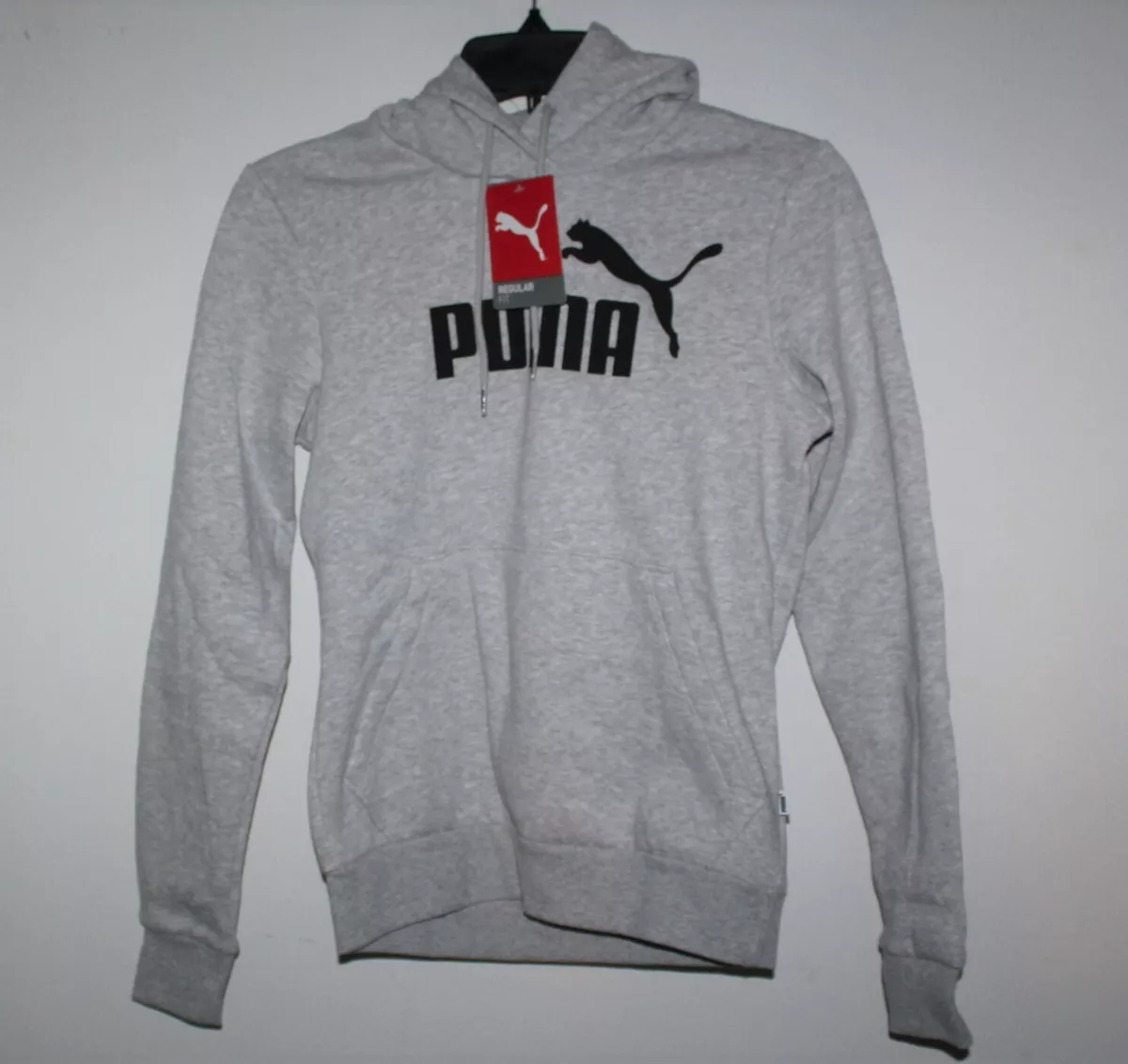 PUMA Women s Essentials Fleece Logo Hoodie Light Gray Heather XS