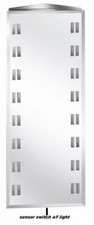 New Stainless Steel Mirror Bathroom 910mm LED Light Corner Cabinet Bevelled Edge