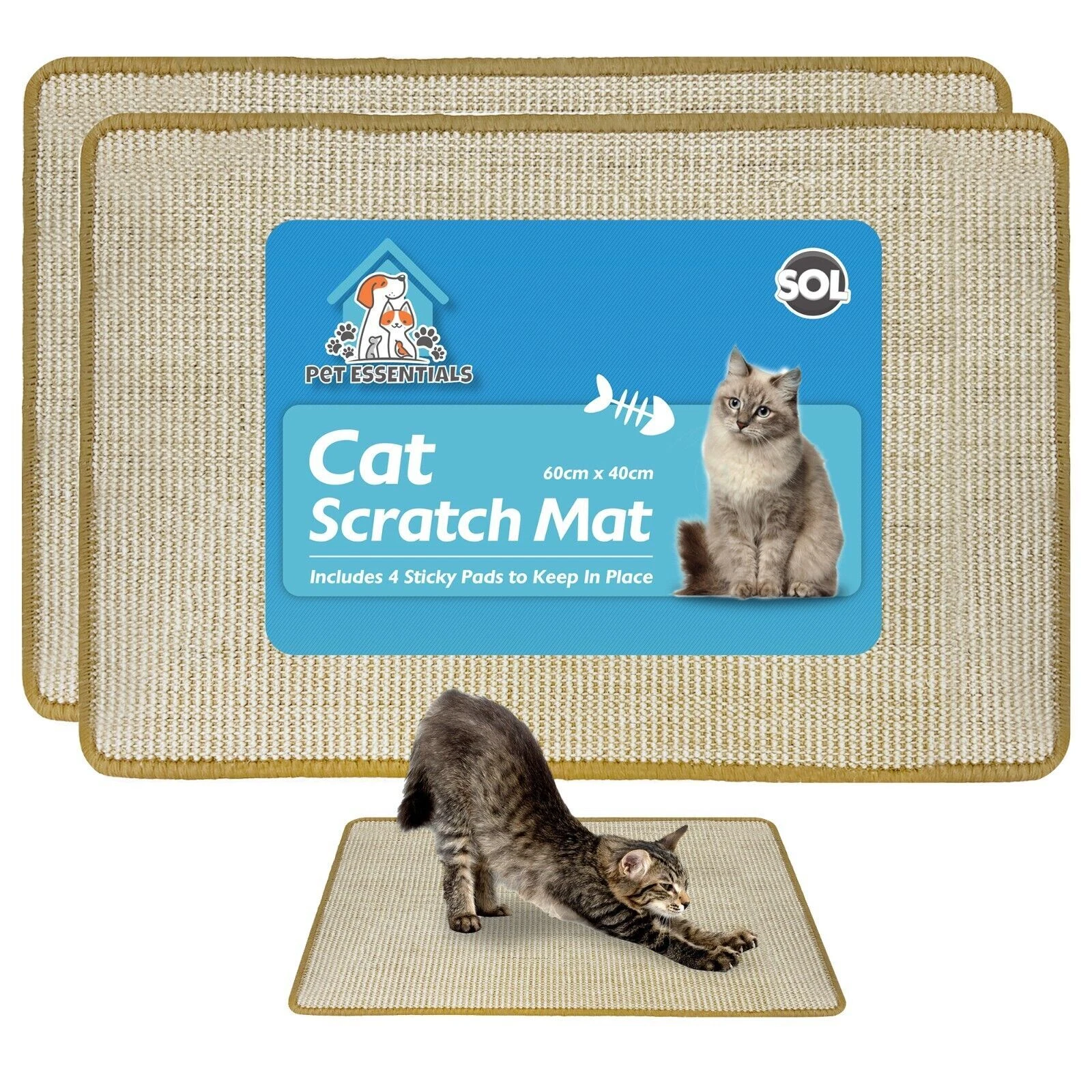 2pk Cat Scratching Mat Sisal 60x40cm Kitten Scratcher Board Pad Pet Toy Supplies
Opens in a new wind