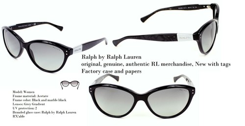 Ralph by Ralph Lauren RA-5168 501/11 women's black sunglasses 58#16 RX'able, NWT