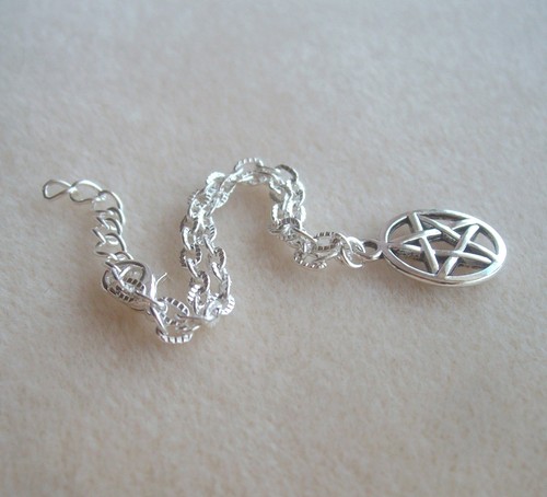 Pentagram Charm Silver Plated Chain Bracelet - Wicca Magic Pagan Witch Goth - Picture 2 of 6