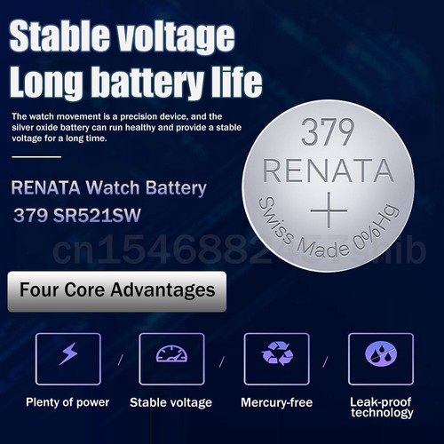 RENATA 379 SR521SW SR521 Silberoxid Knopfzelle Batterie Watch Uhrenbatterie 1 St - Bild 4 von 4