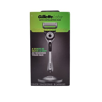 Gillette Razor with Exfoliating Bar by Gillette Labs, Shaving Kit for Men