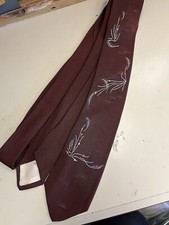 Vintage Hand Painted Tie 40s 50s Swing Style Rockabilly Art Design