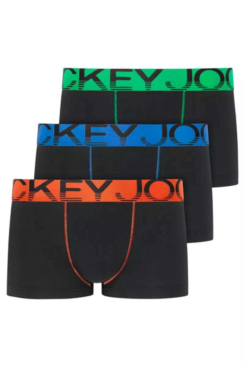 Jockey Summer Pop Colour Cotton Stretch Boxer Short Low Rise Trunks 3 Pack