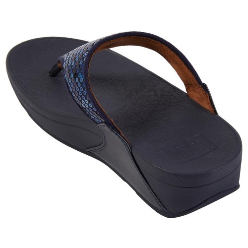 FitFlop Womens LULU Sandal Sequin Sparkle Toe-Post Wedge thong NEW with Tags - Picture 12 of 21