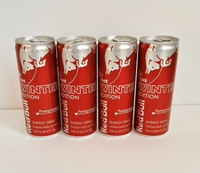 FOUR (4) Cans Red Bull Winter Edition Pomegranate Full 8.4oz Ea Collectible Only
