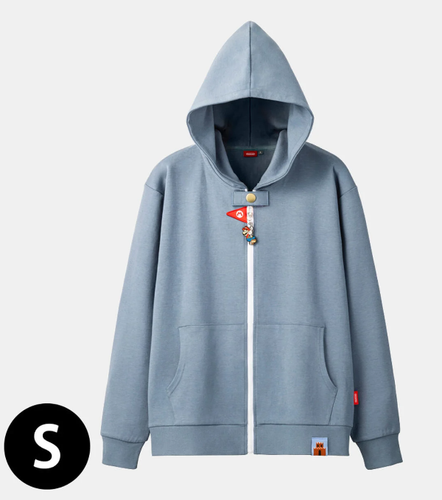Super Mario Gray Hoodie Goal Post Zipper Nintendo TOKYO New S,M,L,XL,Kids 130 - Picture 7 of 13