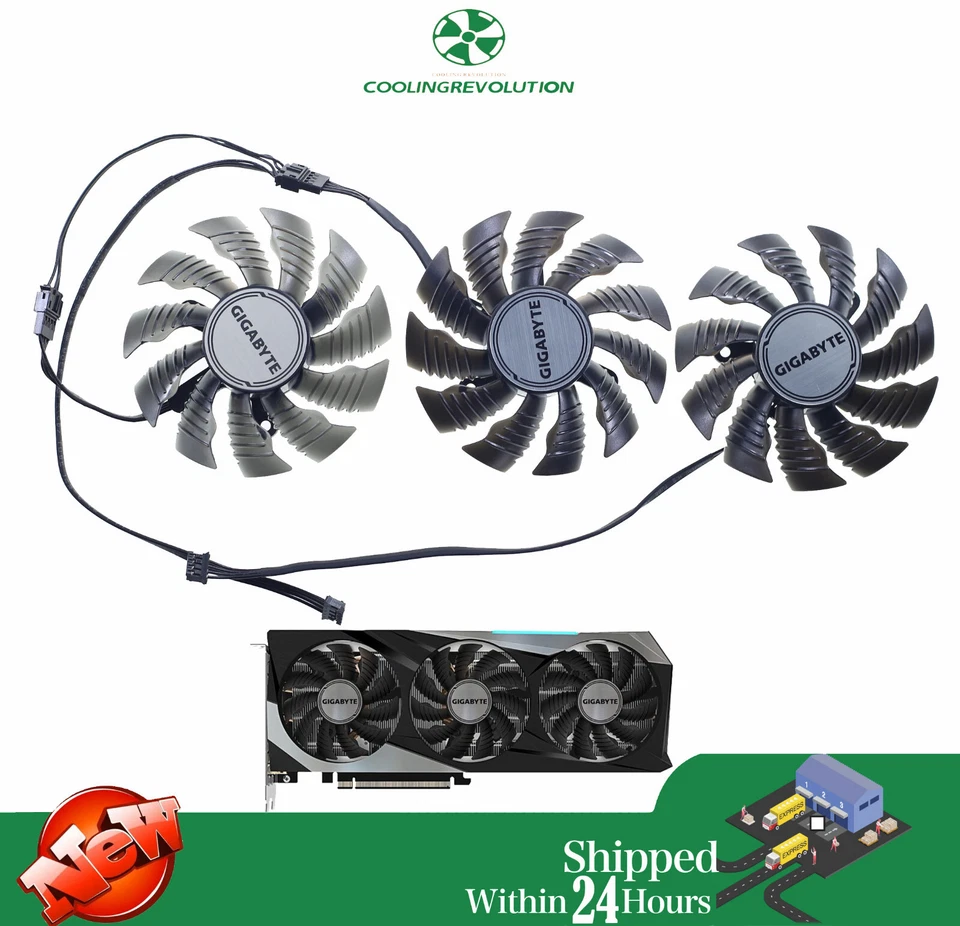 3PCS 82MM 4PIN T128015SU FAN for Gigabyte GeForce RTX 3070 3070TI 8GB Gaming OC - Image 2 of 2