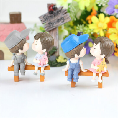 2pcs Valentines Day Gift Girlfriend Boyfriend Lovers Couple Kiss Resin Doll G'YR