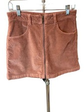American Eagle Corduroy Brown Short Mini Zip Front Skirt Sz 6
