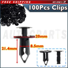 100 Clips Automotive Push Pins Retainers Assortment For GM Ford For Toyota Honda
