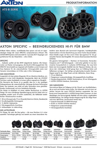 AXTON ATS-BSUB4 Untersitz Subwoofer kompatibel mit BMW 3er F30, F31, F34, F35 - Picture 5 of 5