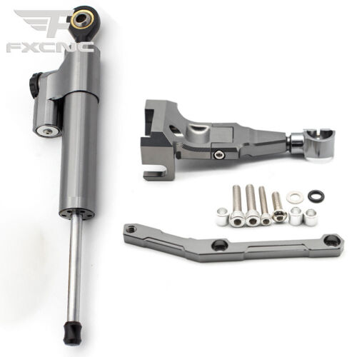 Fit Yamaha MT09 2013 2014-2020 CNC Mounting Bracket Kit w/Steering Damper Gray - Picture 1 of 17