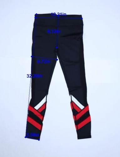 Balera Bright Stripe Mesh Leggings Black/Red Colorblock Dance Pants Girl LC (14) - Picture 2 of 12