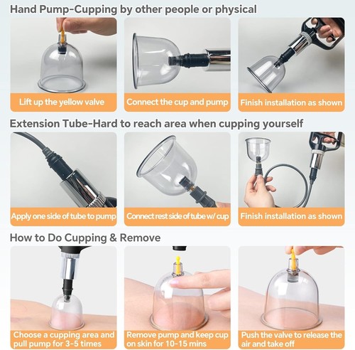 Cupping Therapy Set with 12 Massage Cups - Pain Relief & Relaxation Solution - Picture 6 of 8