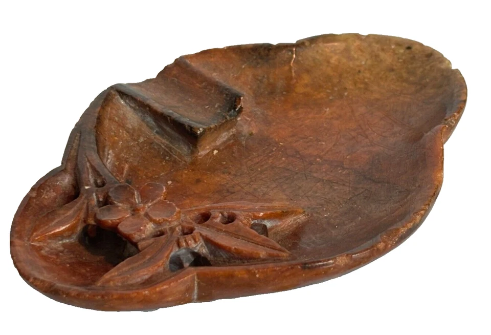 Винтажная антикварная китайская щетка ручной работы из мыльного камня стиральная машина блюдо чаша цветы - Изображение 2 из 4