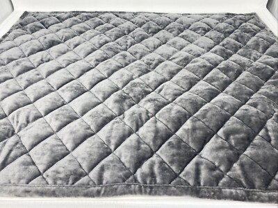 Threshold Standard Size Solid Diamond Stitch Velvet Pillow Sham Charcoal Gray