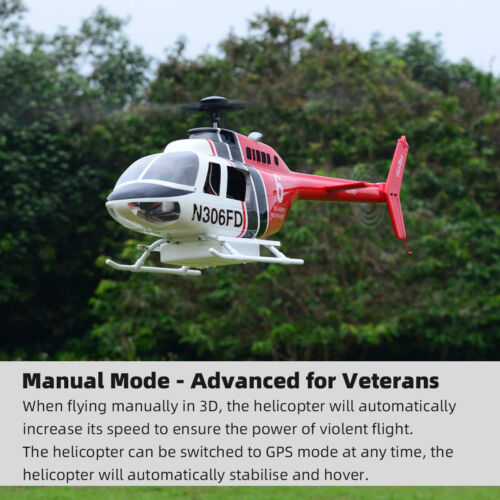 Helicóptero Roban 470Tamaño RTF B206 RC Rojo Blanco Modelo CAL FIRE GPS Devolución Automática - Imagen 5 de 14