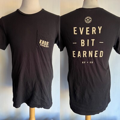 KNOB CREEK BOURBON Official ''Every Bit Earned'' Kentucky US Pocket T-Shirt Medium
