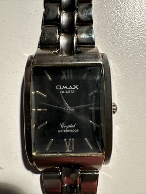 RARE! Vintage Mens OMAX Crystal Quartz Rectangular Watch | eBay